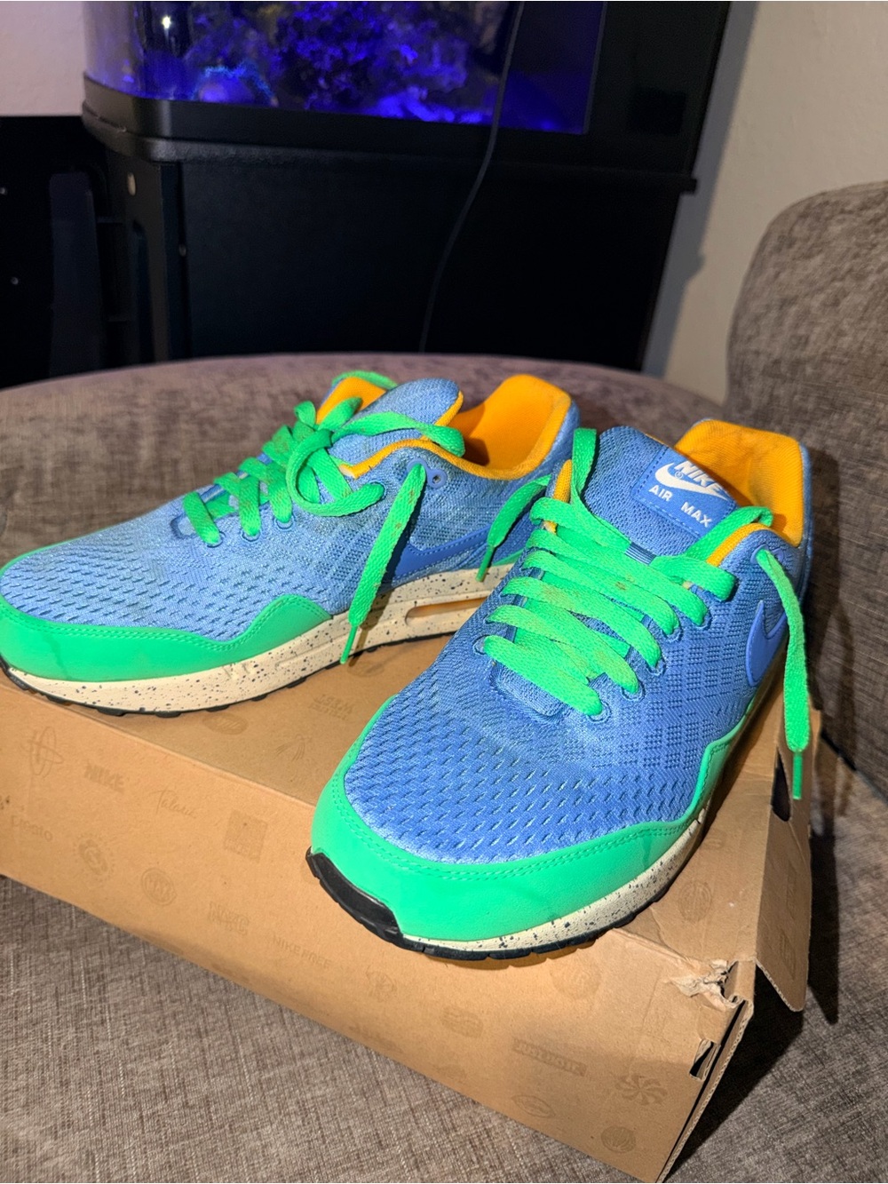 Nike Air Max 1 EM Beaches of Rio Blue Green Orange Men’s Size 9 Rare